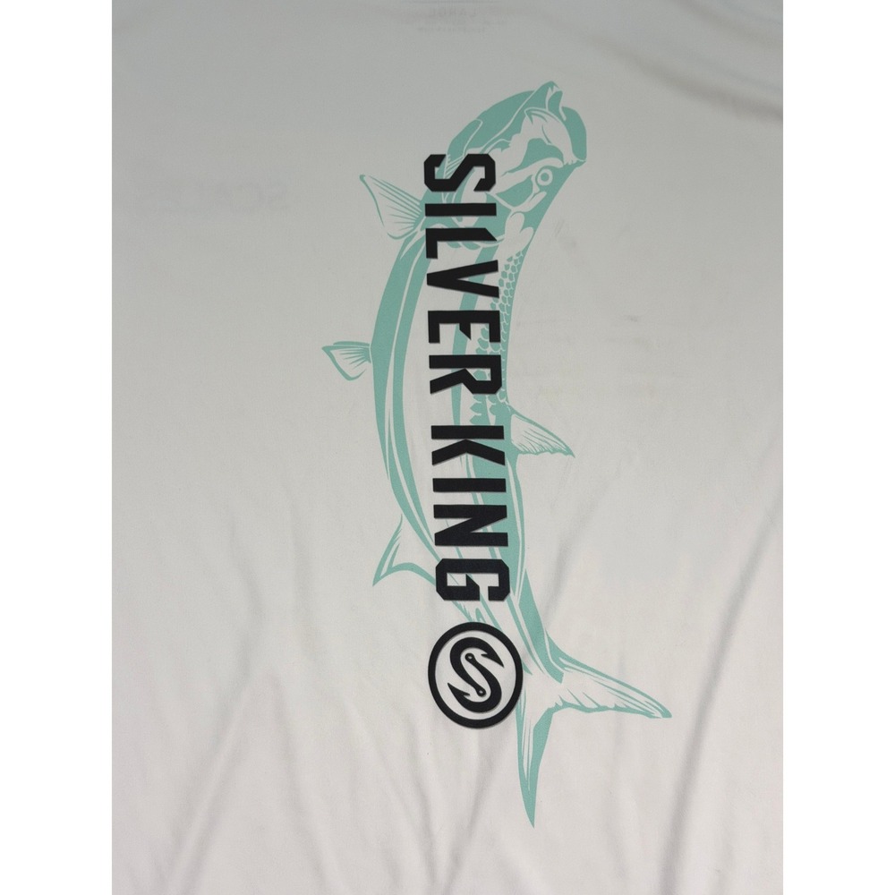 Scales Gear Men's Silver King Performance Fishing Shirt Large White SPF 50 - Picture 8 of 10